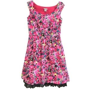 Ann Taylor Dress Pink Floral Lined Fit Flare